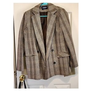 brown oversized blazer made in korea
